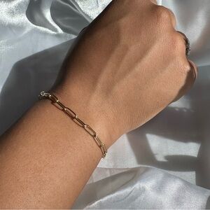 Gold Plated Paperclip Bracelet